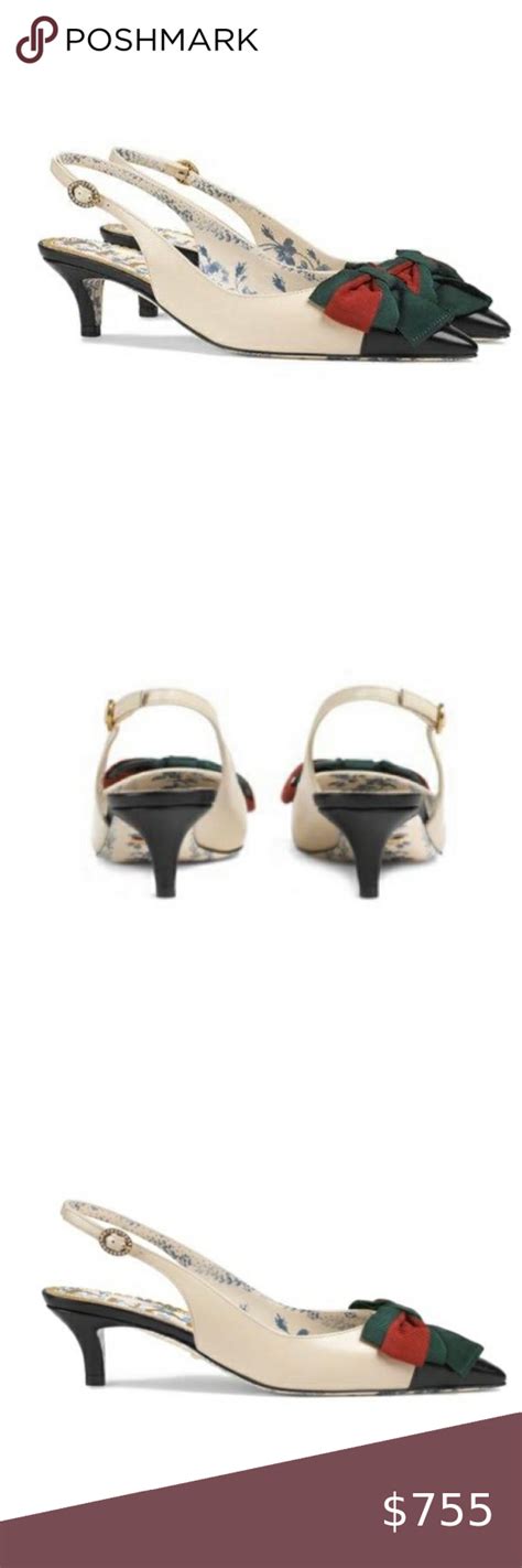 gucci feline sandal|Gucci kitten heel slingback.